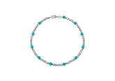 Round beads stackable beach anklet from Hill to Street over a white background